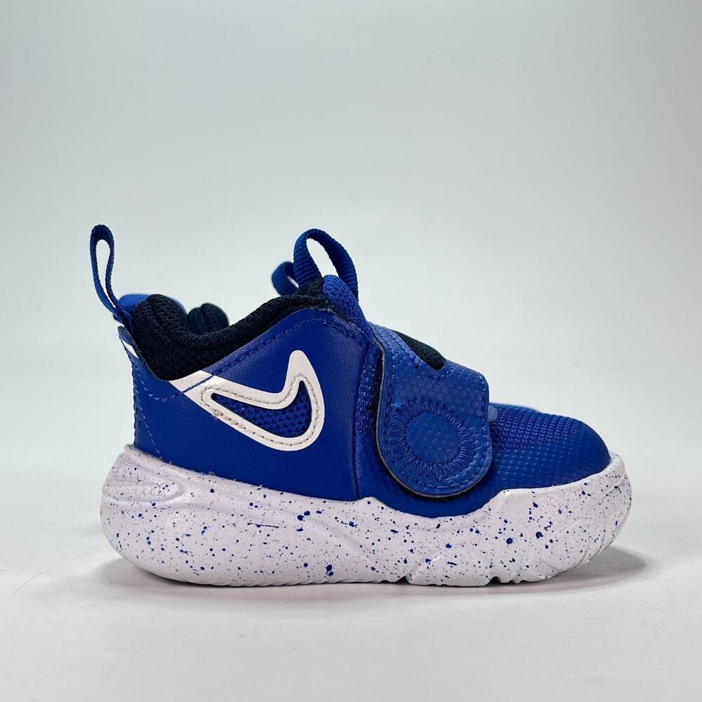 Nike Team Hustle D 11 Hyper Royal White Basketball Shoes DV8996-400 Kids Size 4C
